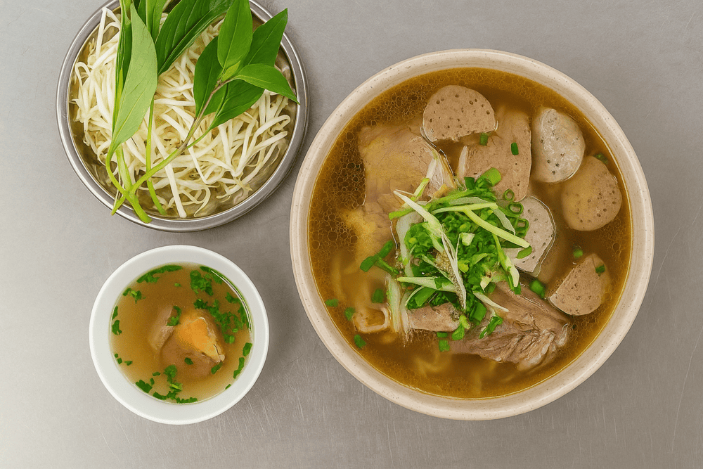 A perfect combination of tender brisket and fatty flank, blended in a fragrant, steaming broth